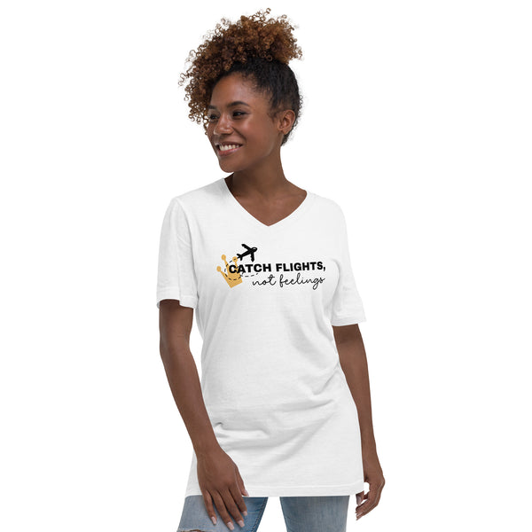 Catch Flights - Unisex Short Sleeve V-Neck T-Shirt