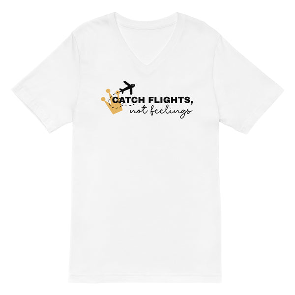 Catch Flights - Unisex Short Sleeve V-Neck T-Shirt