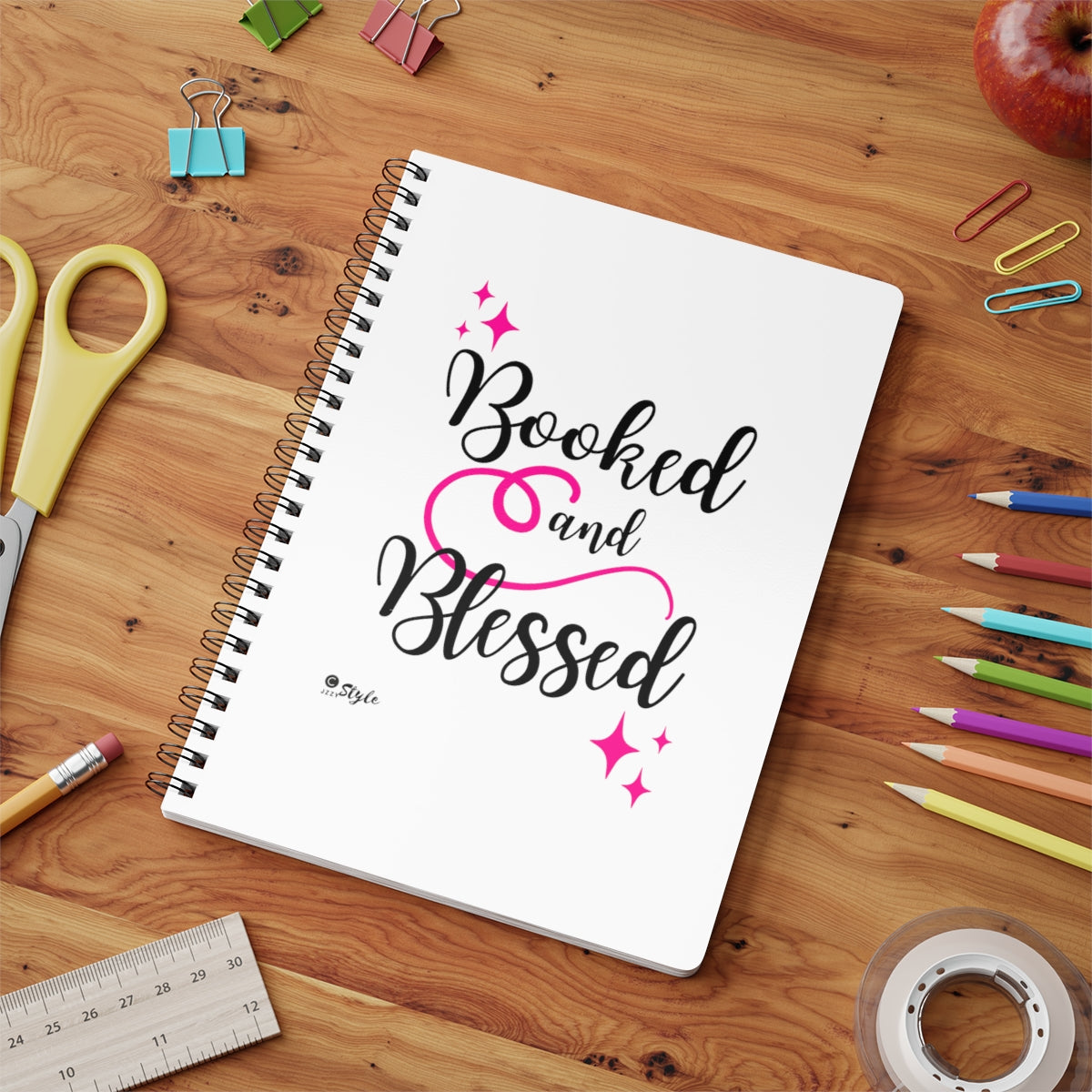 Booked and Blessed - Wirebound Softcover Notebook, A5