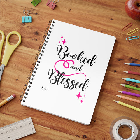 Booked and Blessed - Wirebound Softcover Notebook, A5